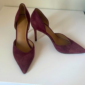 Vince Suede Burgundy heels.